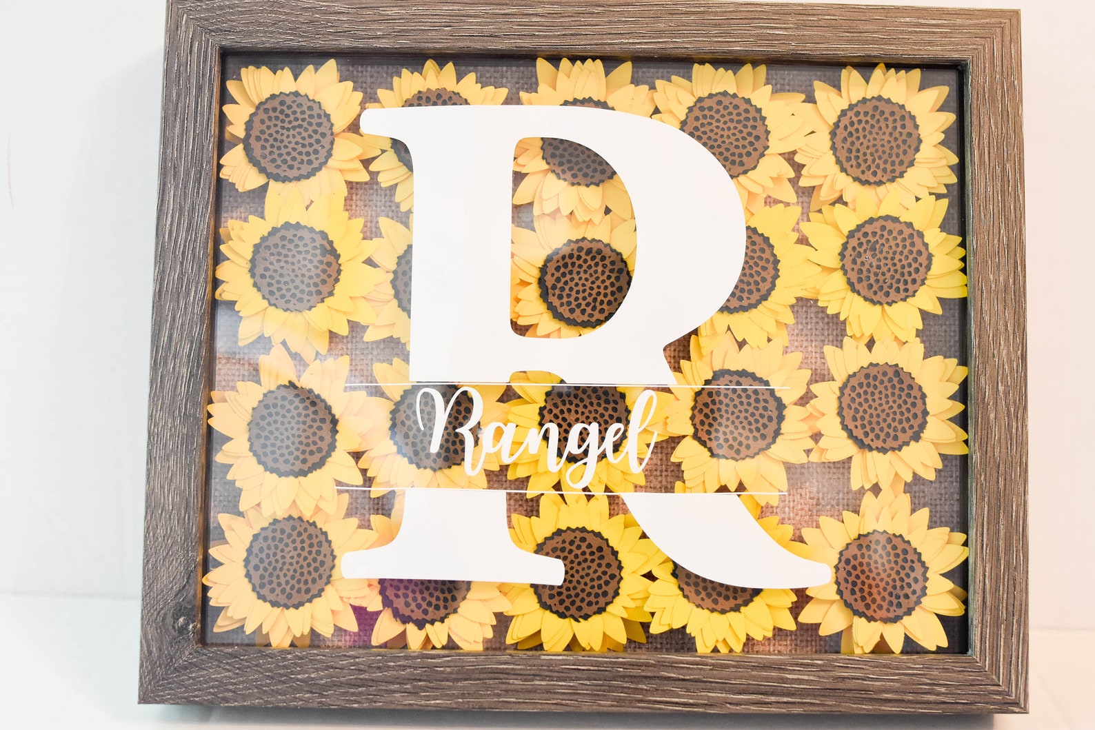 Custom Sunflower Shadow Box Gift Personalized Frame With Etsy