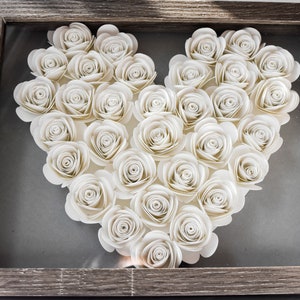 Hand-Rolled Flower Shadow Box with Custom Quote | Personalized Home Decor for Office, Craft Room, or Nursery