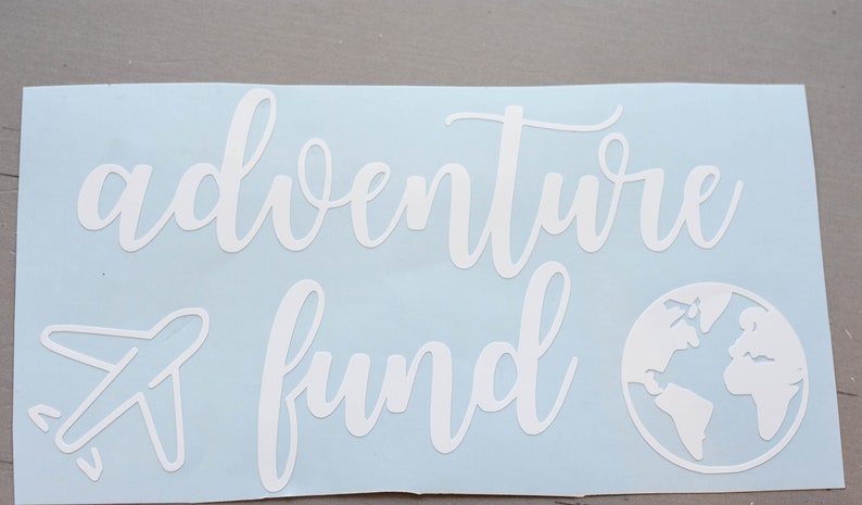 Adventure Fund Decal for Savings Bank Custom Travel Fund Vinyl Decal Sticker for Money Bank image 3
