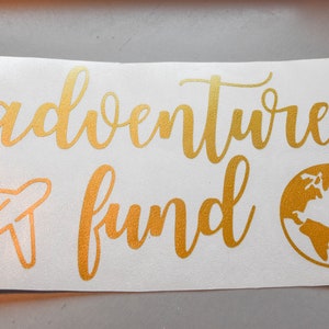 Adventure Fund Decal for Savings Bank Custom Travel Fund Vinyl Decal Sticker for Money Bank image 2
