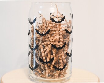 Bat Beer Can Glass | Halloween Iced Coffee Glass
