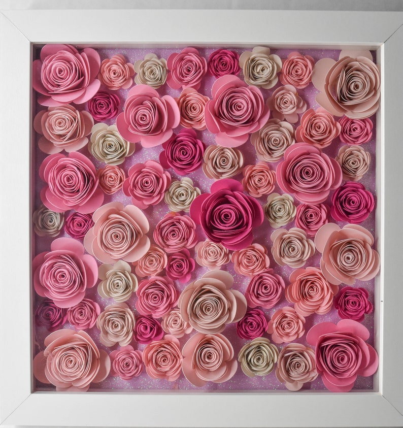 Custom Pink Flower Shadow Box Gift Wall Decor Gift Etsy