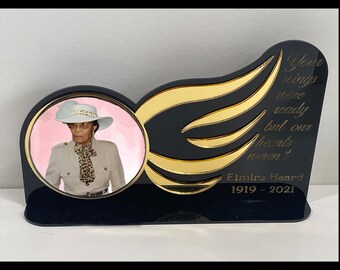 Personalized Memorial Wings Plaque | Custom Acrylic Remembrance Gift | “Your Wings Were Ready”