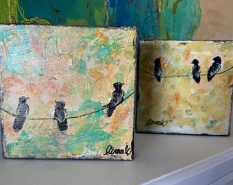 A rocking pair of original acrylic paintings on canvas