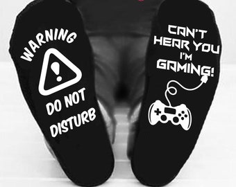 Personalised Gamer Socks Custom Funny Socks Do Not Disturb Gaming Clothing Nerd Gift Idea Socks With Saying Quote Video Games