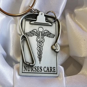 RN Nurse Key Chain Customised Initials Engraved Gift Bag Charm Memorial Nursing Student Graduation Gift BSRN