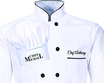 Chef Jacket with Name, Child's Chef Coat, Monogrammed Chef Coat, Personalized Chef Coat for Men,Birthday Party Chef Jacket, chef jacket,