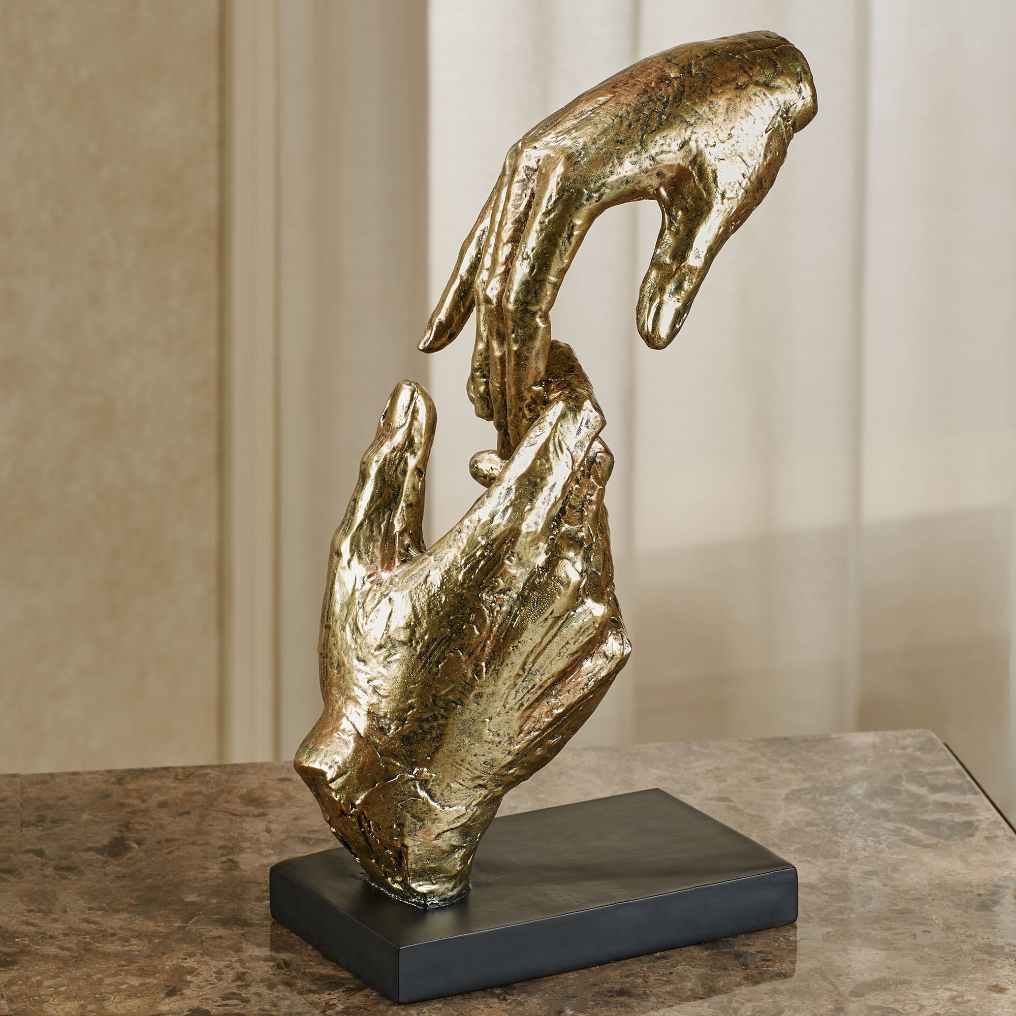 Escultura de bronce de 2 manos conmovedoras Toque en el bronce -  México