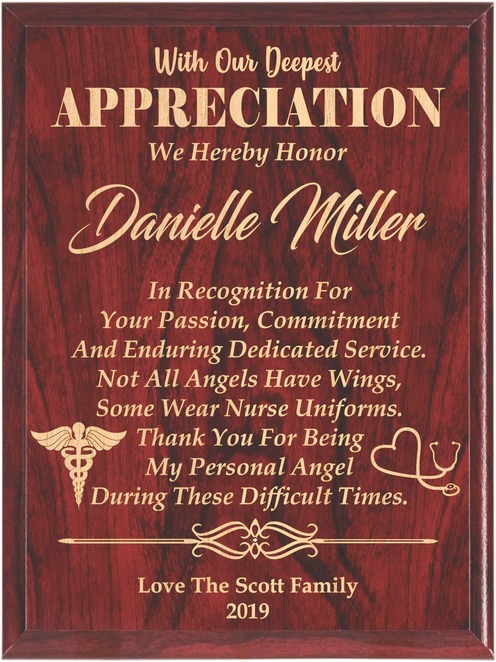 Nurse Thank You Appreciation Plaque Recognition Gift Nurse | Etsy