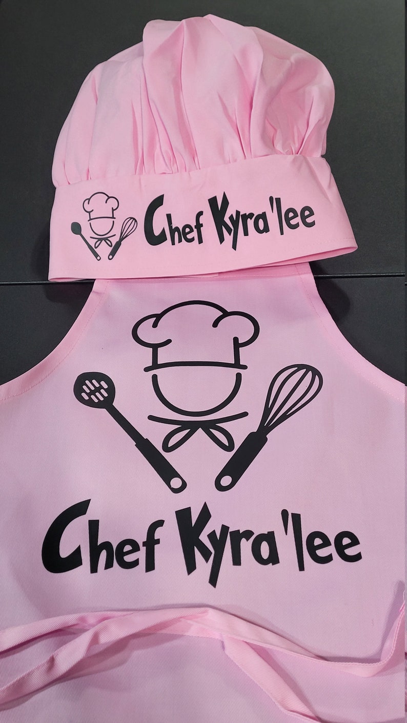Personalized Chef Apron and Chef Hat for Boys Girl Kids Blue Etsy