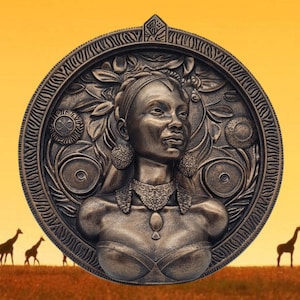 African Woman Wall Art Bronze Finish 3D Sculpture Ethnic Tribal Black Woman Afrocentric Empowering Feminist Art Mother’s Day Gift