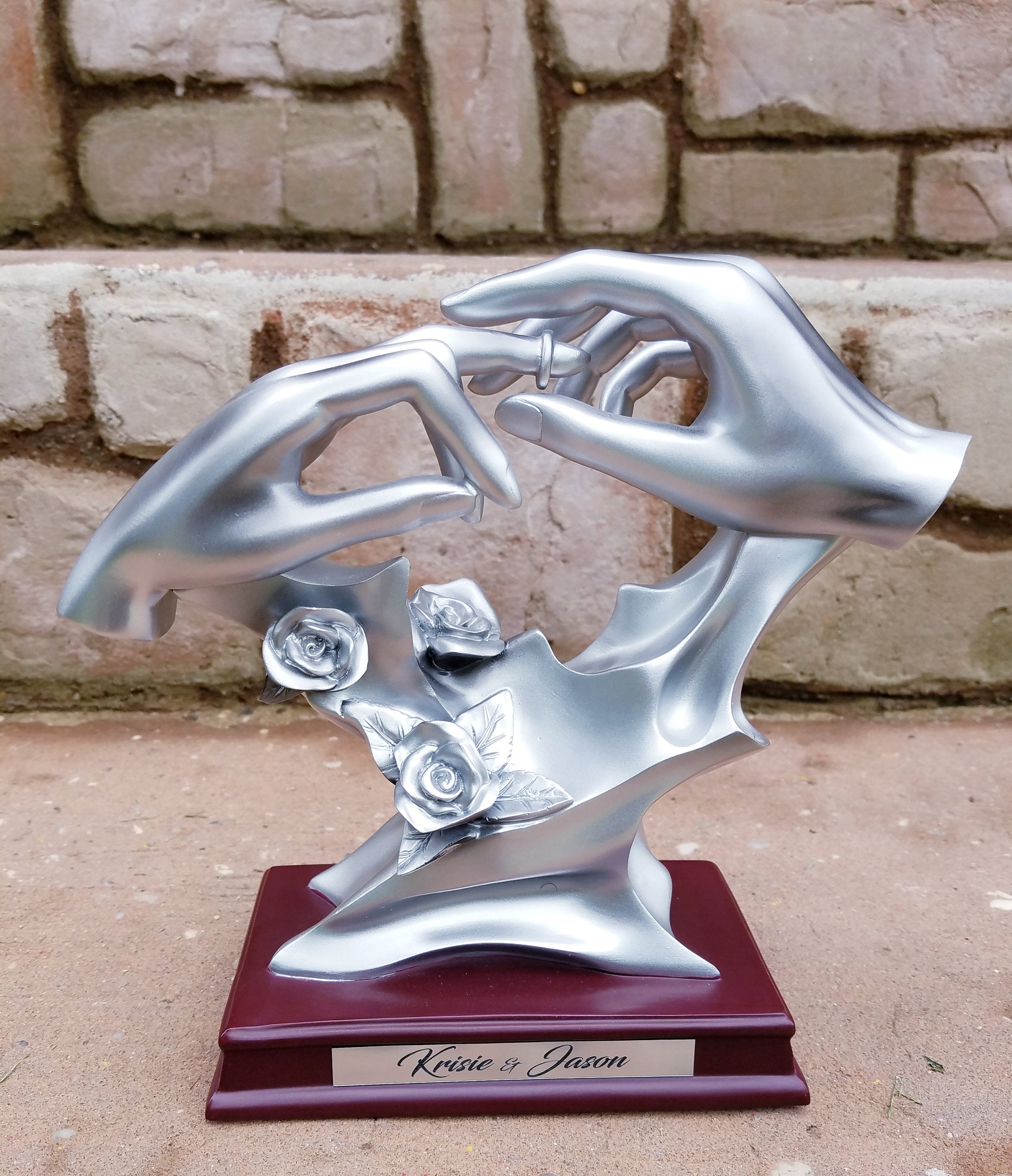 Personalized Statue Sculpture Ring Wedding Sculpture Couple Etsy