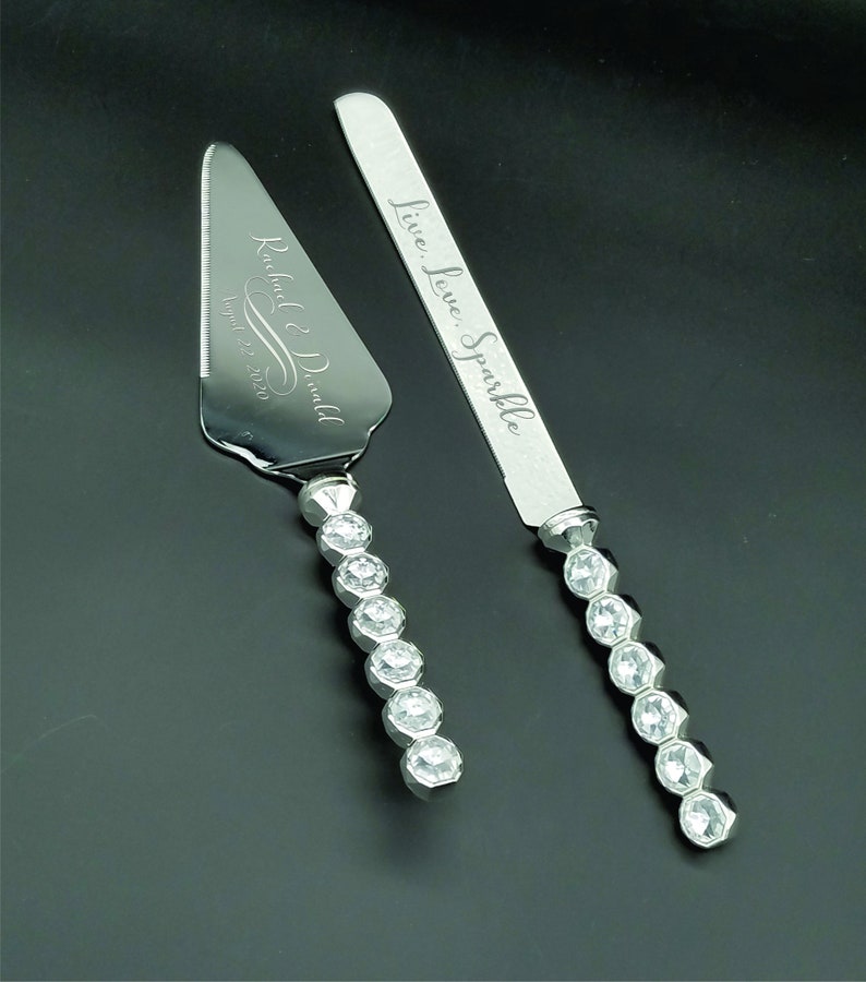 Wedding Cake Knife and Server Set Personalized Silver With Etsy