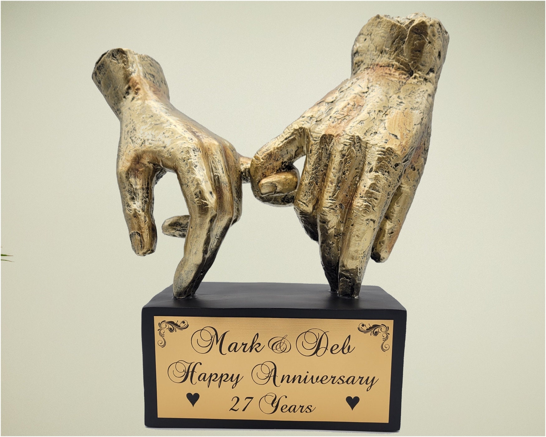 Love Gesture Hands Sculpture Gold Antique-silver Bronze Life-size 26cm/10''  Valentine's Day I Appreciate Love You Wedding Anniversary Gift -  Israel
