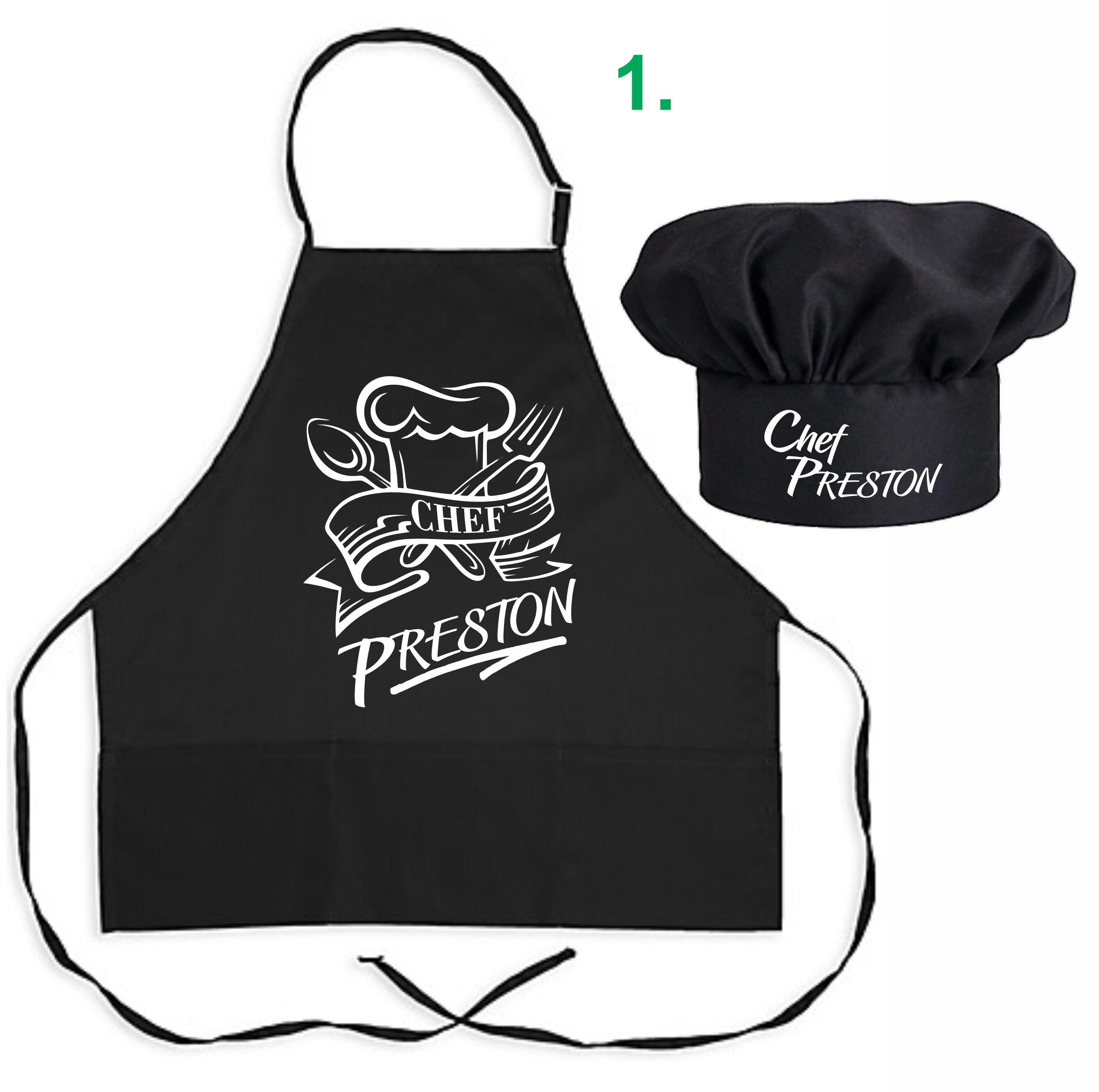Personalized Apron and Hat Chef Hat and Apron Large Pocket Etsy UK