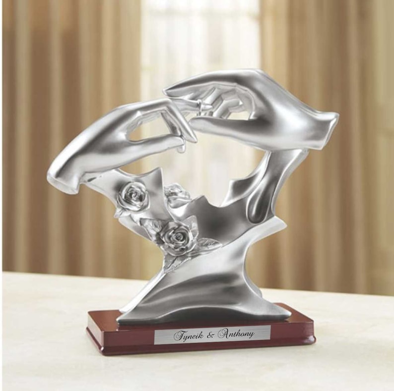 Personalized Statue Sculpture Ring Wedding Sculpture Couple image 0