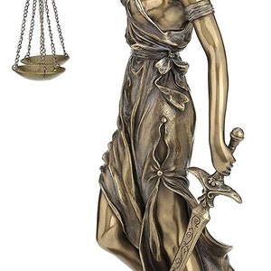 Blind Lady Justice Statue, Greek Statue, Bronze Statue, Office Gift, Gifts for Lawyers, Engraved Statue, Greek Goddess Statue,Divine Goddess image 10