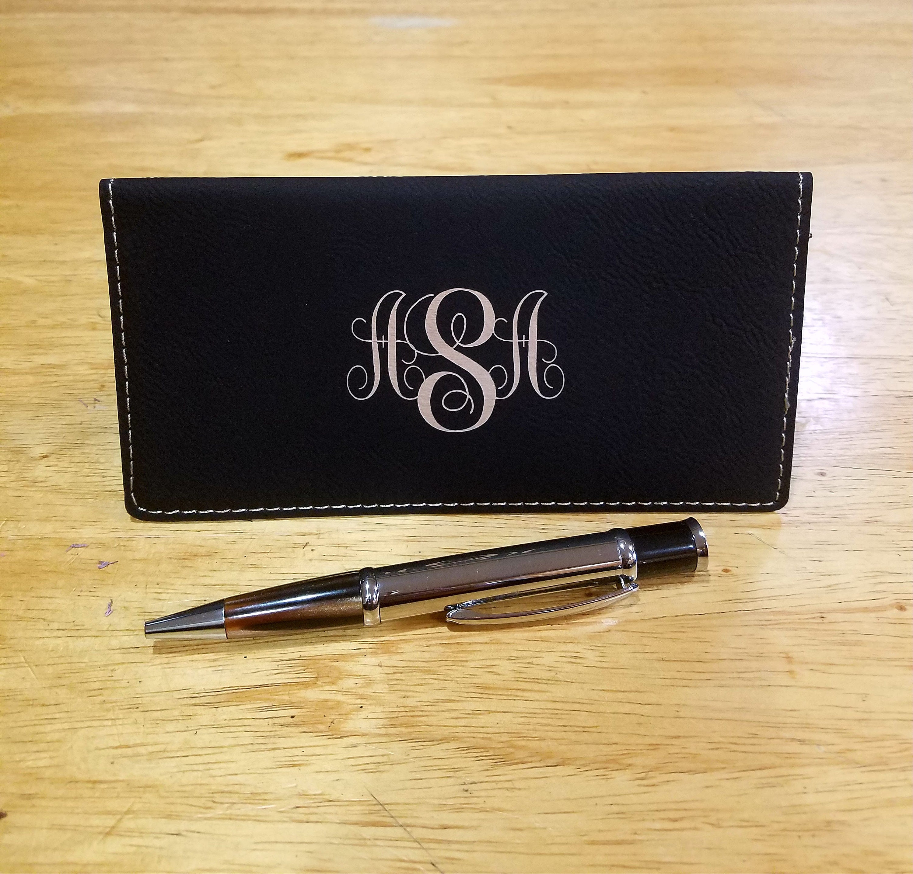 Custom Engraved Checkbook Cover Holder Faux Leather - Etsy