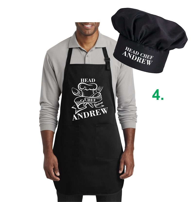 Personalized Apron And Hat Chef Hat And Apron Large Pocket Etsy 