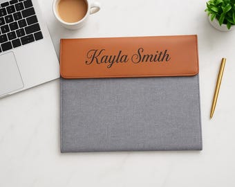 Gepersonaliseerde portfolio-omslag met notitieblok Aangepaste naam Tekst Citaat Notitieboek Zakelijk Kantoor Relatiegeschenk Planner Journal Organizer