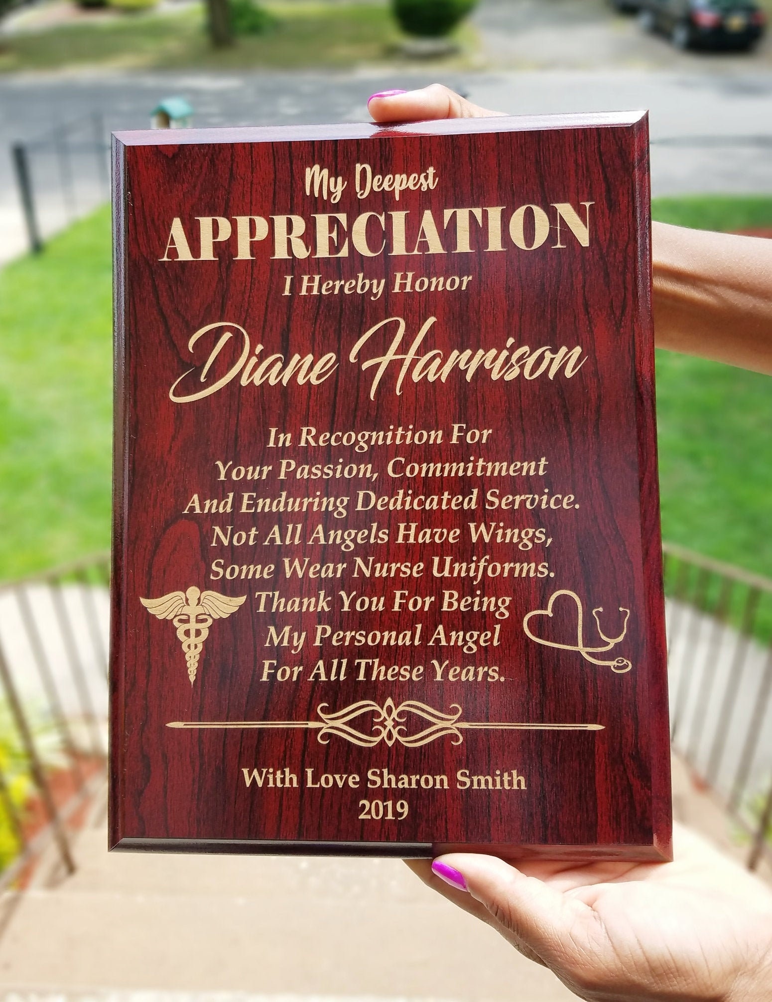 Nurse Appreciation Gift Personalized Wood Plaque Custom Poem Etsy UK