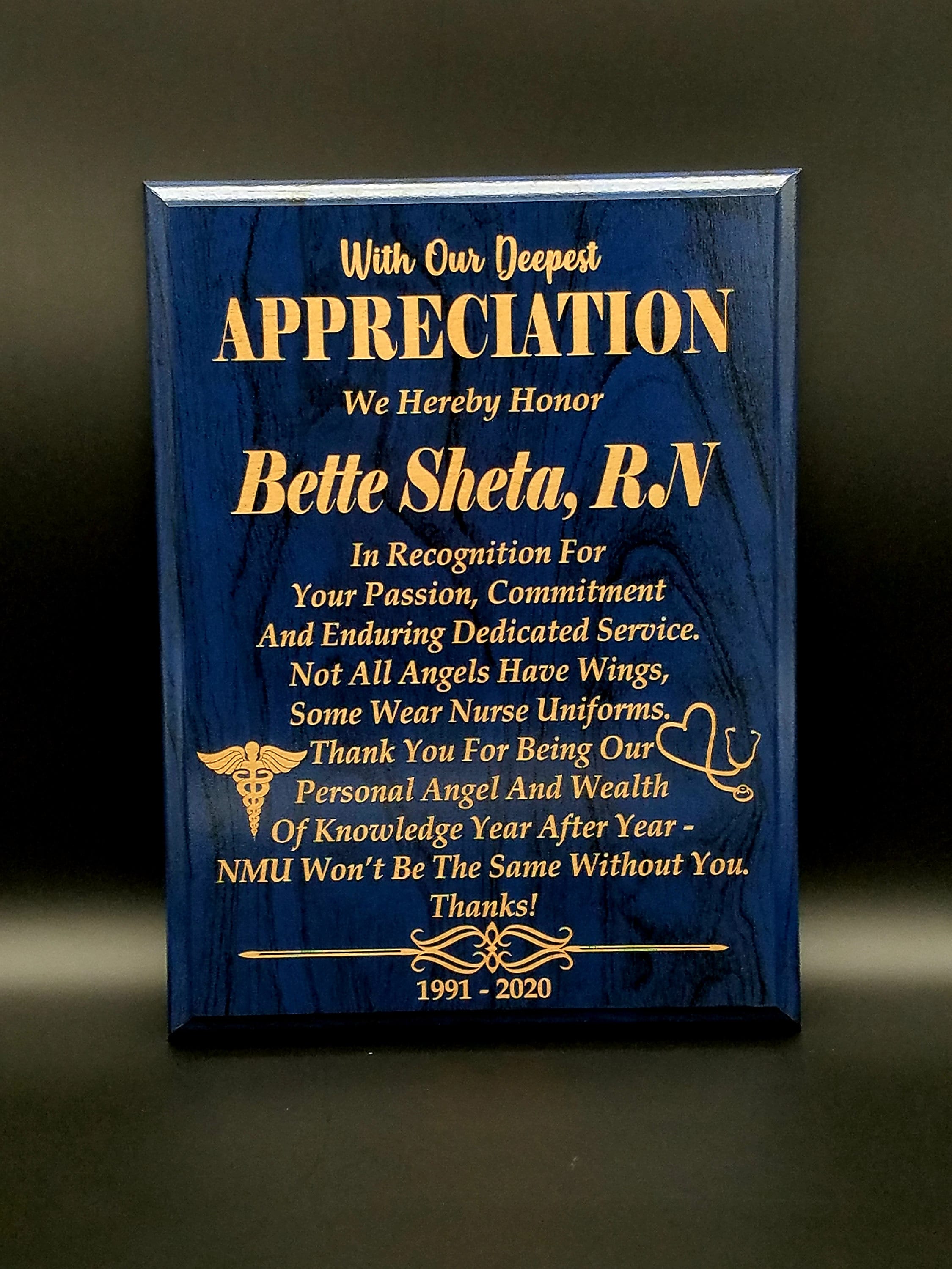 Nurse Appreciation Gift Personalized Wood Plaque Custom Poem Name