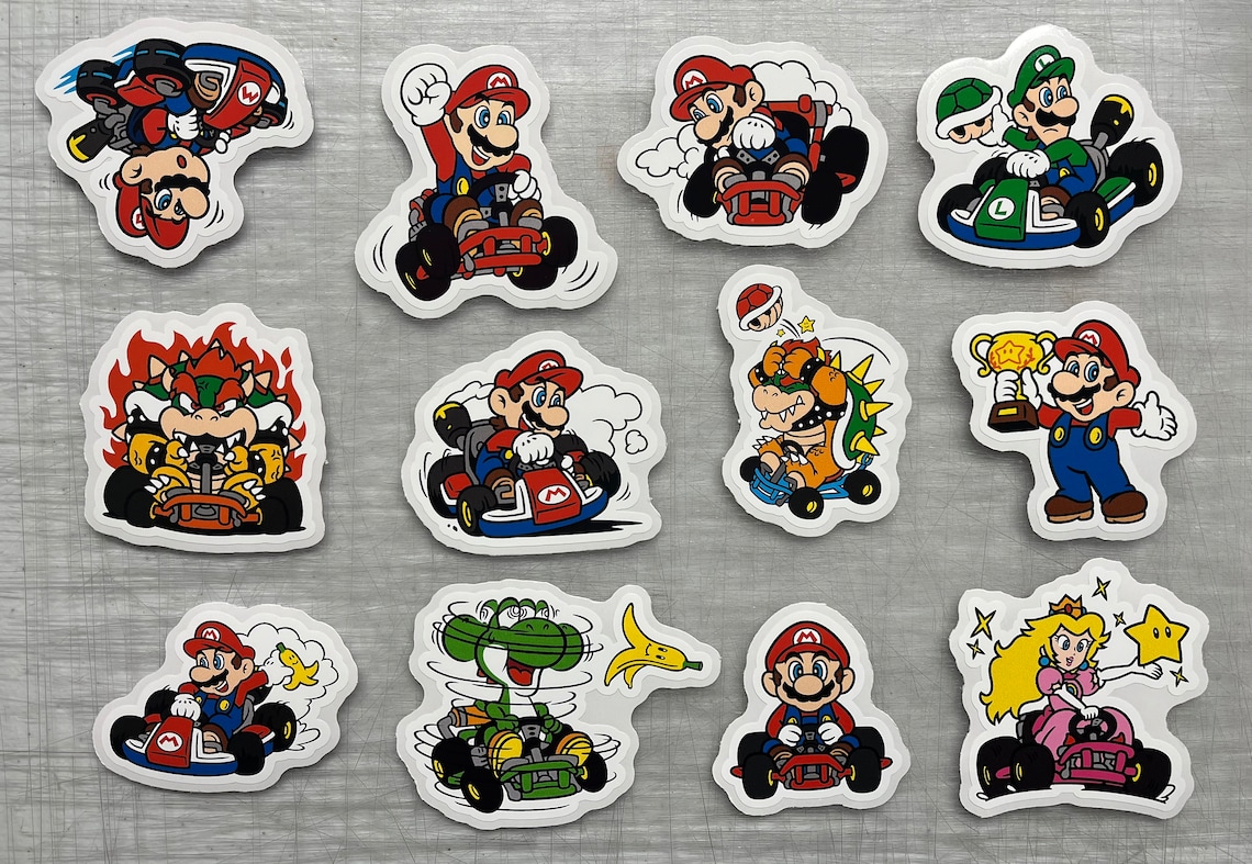 Super Mario Kart Sticker Pack Etsy