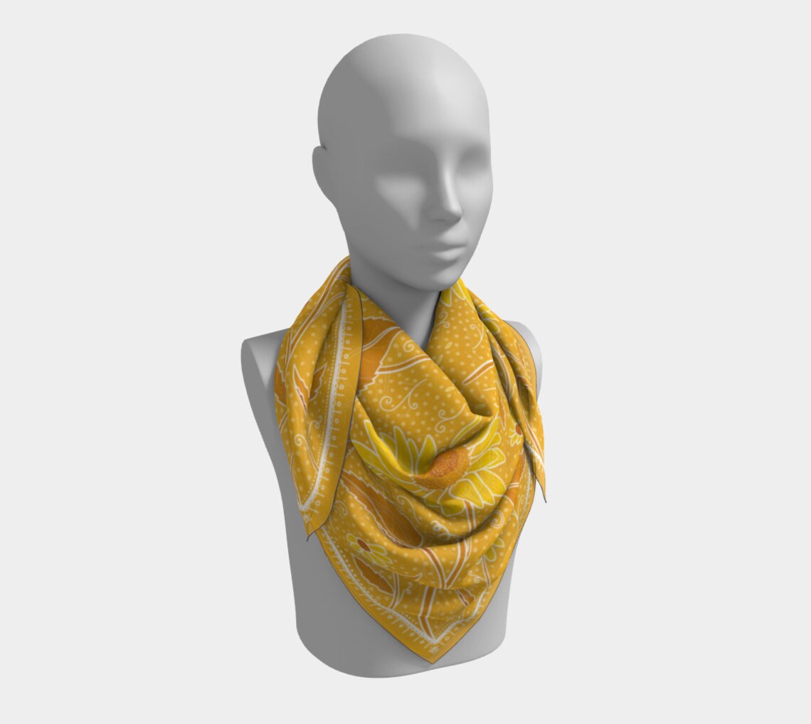 SILK SQUARE SCARF SUNFLOWERS ON MY MIND
