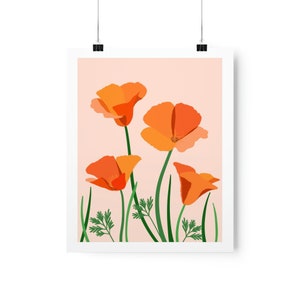 Orange California Poppies Matte Vertical Poster