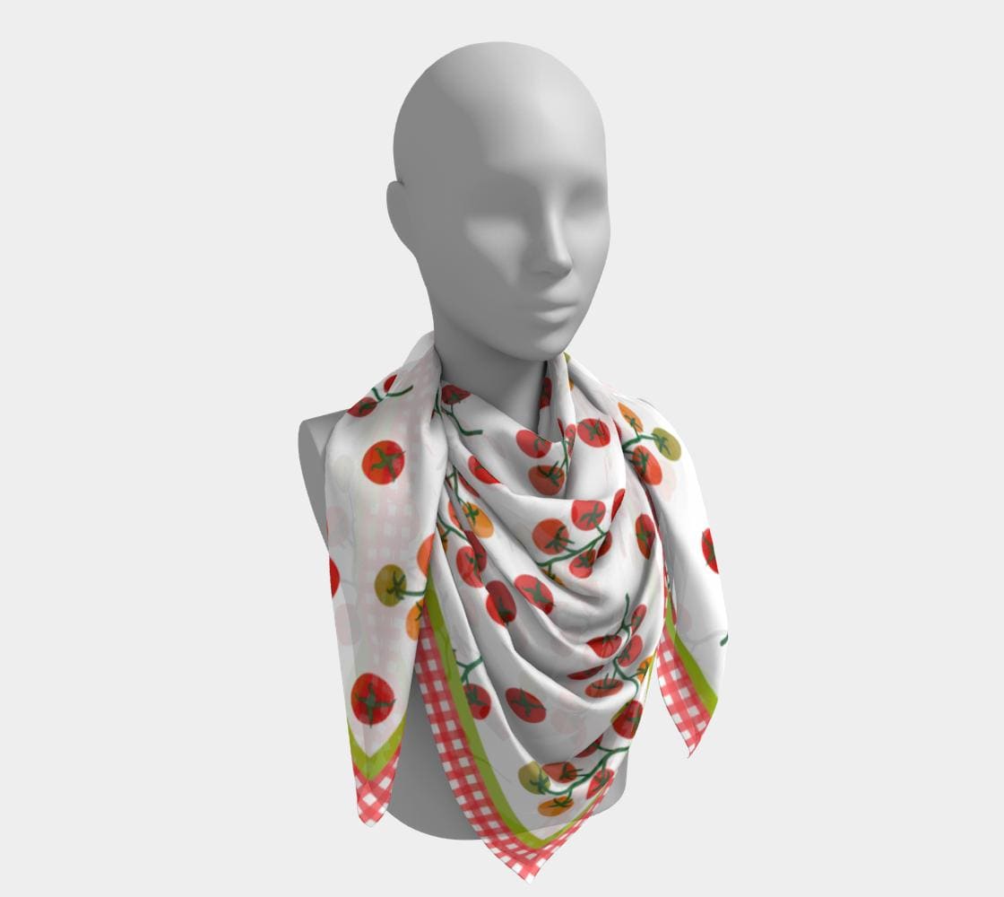 Silk Scarf - Cute Tomato Summer Picnic - Etsy display picture 3