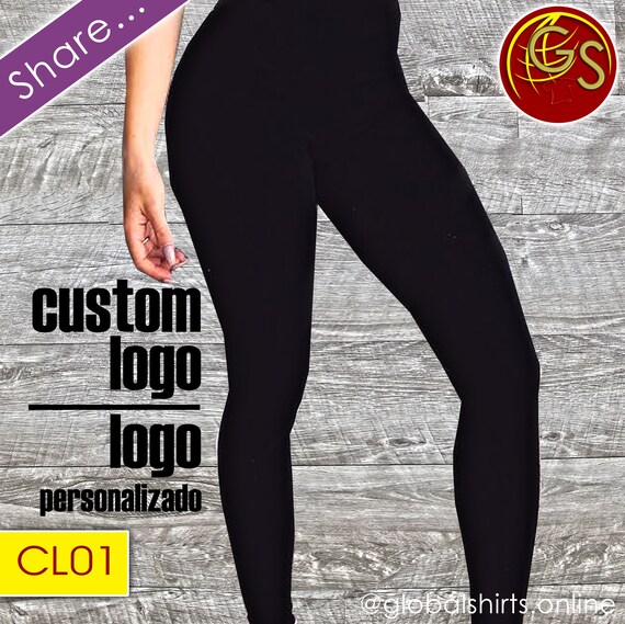 812 Bella Canvas Ladies' Cotton-spandex Leggings Black, Custom