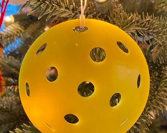 Acrylic Pickleball Christmas Ornament - Made on Hilton Head Island
