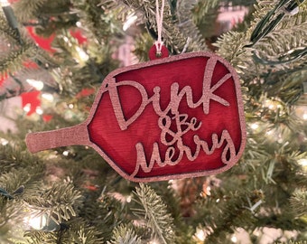 Personalized Pickleball Christmas Ornament, Dink and Be Merry