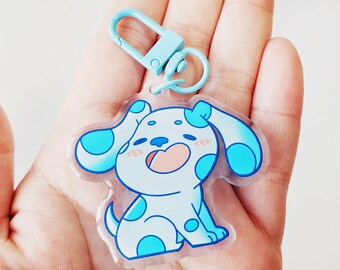 Acrylic Charm, Keychain, Anime Acrylic Charm, Cute Keychain, blues keychain, dog keychain, blue dog keychain