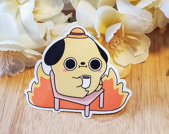 Vinyl Sticker, This is fine sticker, funny sticker, meme sticker, Cute stickers, laptop stickers, water bottle stickers, meme sticker