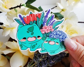 Sticker, waterproof stickers, laptop stickers, flower sticker, plant sticker