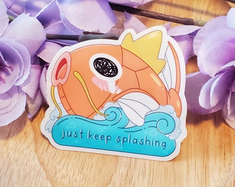 Vinylsticker, Magikarp-sticker, grappige sticker, meme-sticker, leuke stickers, laptopstickers, waterflesstickers