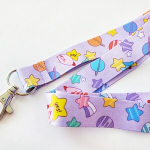 lanyard, video game lanyard, kirby lanyard, video game accessory, cute kirby accessory