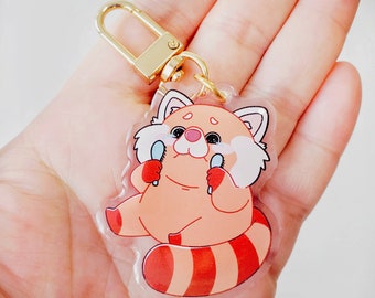 Acrylic Charm,  keychain, mental health Acrylic Charm, Cute Keychain, red panda keychain, red panda acrylic charm, anxiety accessory