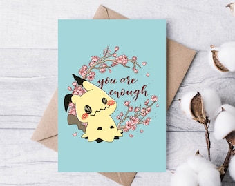 Greeting Cards, video game greeting card, encouragement greeting card, mental health greeting card, you are enough card