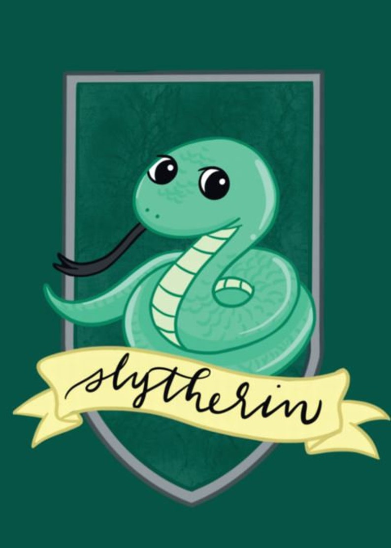 Print 5x7 Harry Potter Houses Cute Gryffindor Slytherin | Etsy