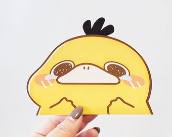 psyduck sticker, autosticker, peeker, autosticker, stickersticker