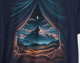 Night Sky Mountain Tent Tee - Outdoors Hiking Camping Graphic Shirt