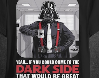 Darth Vader Office Space Mashup Tee - Sci-Fi Comedy Unisex Shirt for Movie Fans
