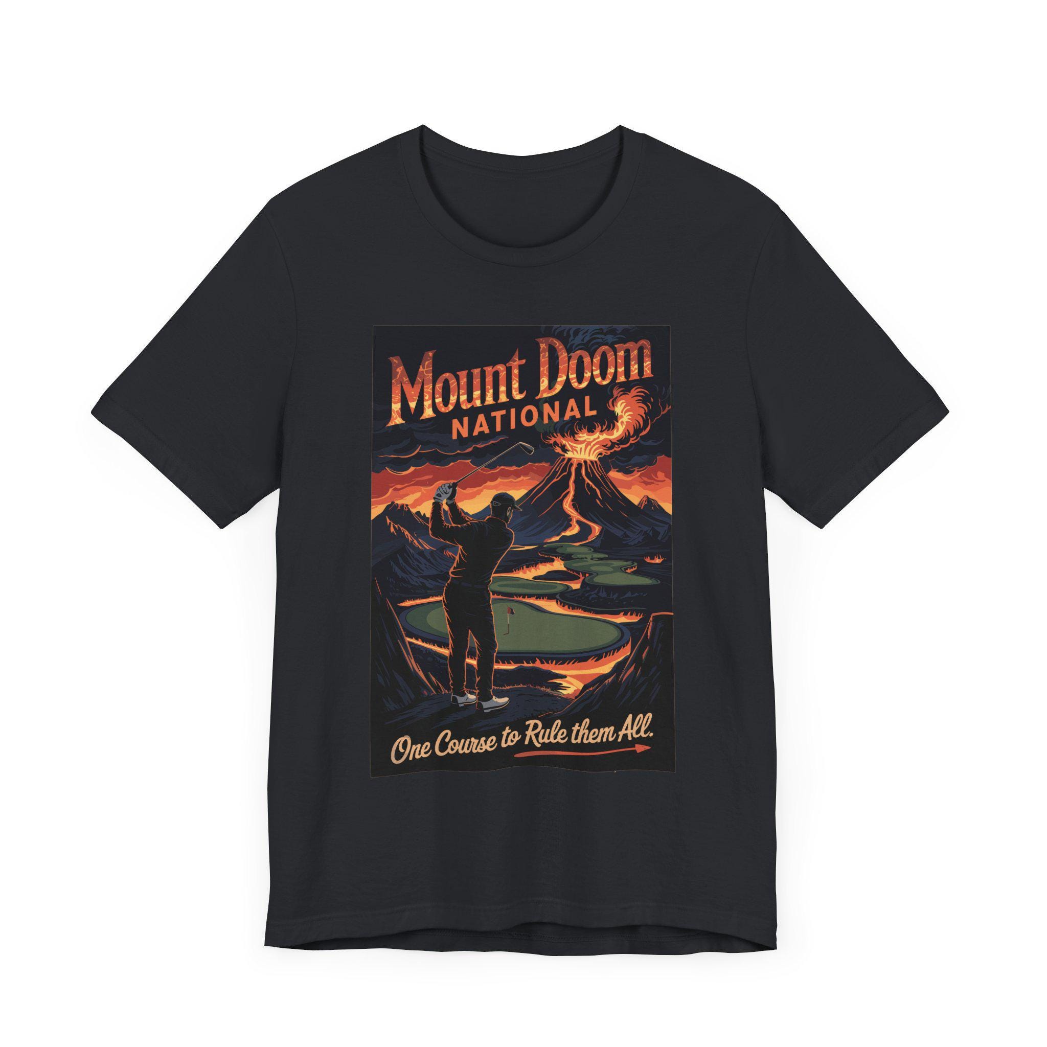 Mount Doom National Golf T-shirt: Lord of the Rings Parody Tee