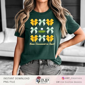 April Golf-Turnier Kokette Bögen Trendy Preppy PNG für Sublimation und DTF