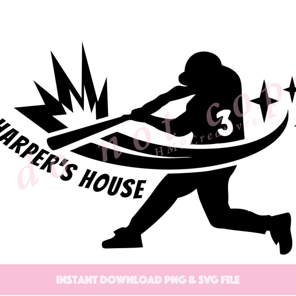 Philadelphia Baseball Harper's House SVG Cut File for Cricut