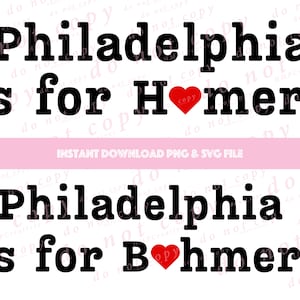 Philadelphia Baseball Homers Bohmers Love SVG Cut Files & PNG Sublimation for Cricut