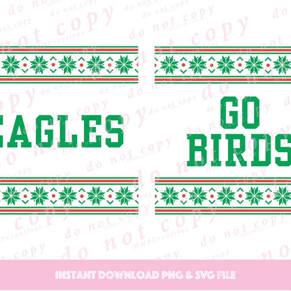 Philadelphia Football Ugly Christmas Sweater Go Birds SVG Cut File & PNG Sublimation for Cricut