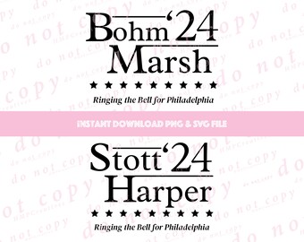 Philadelphia basebollkampanj 2024 SVG-klippfiler och PNG-sublimering för Cricut
